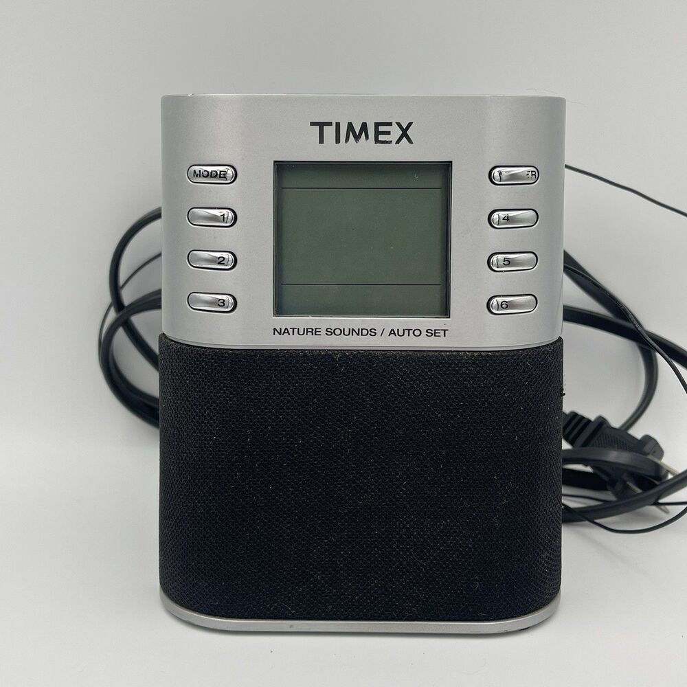 Timex T307S Digital Alarm Clock Radio LCD AM/FM Dual w/ Preset & Nature Sounds